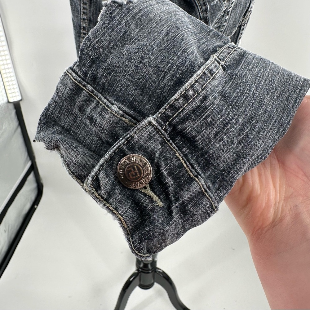 Polo womens jean jacket size M distressed denim Ralph Lauren - Picture 6 of 12